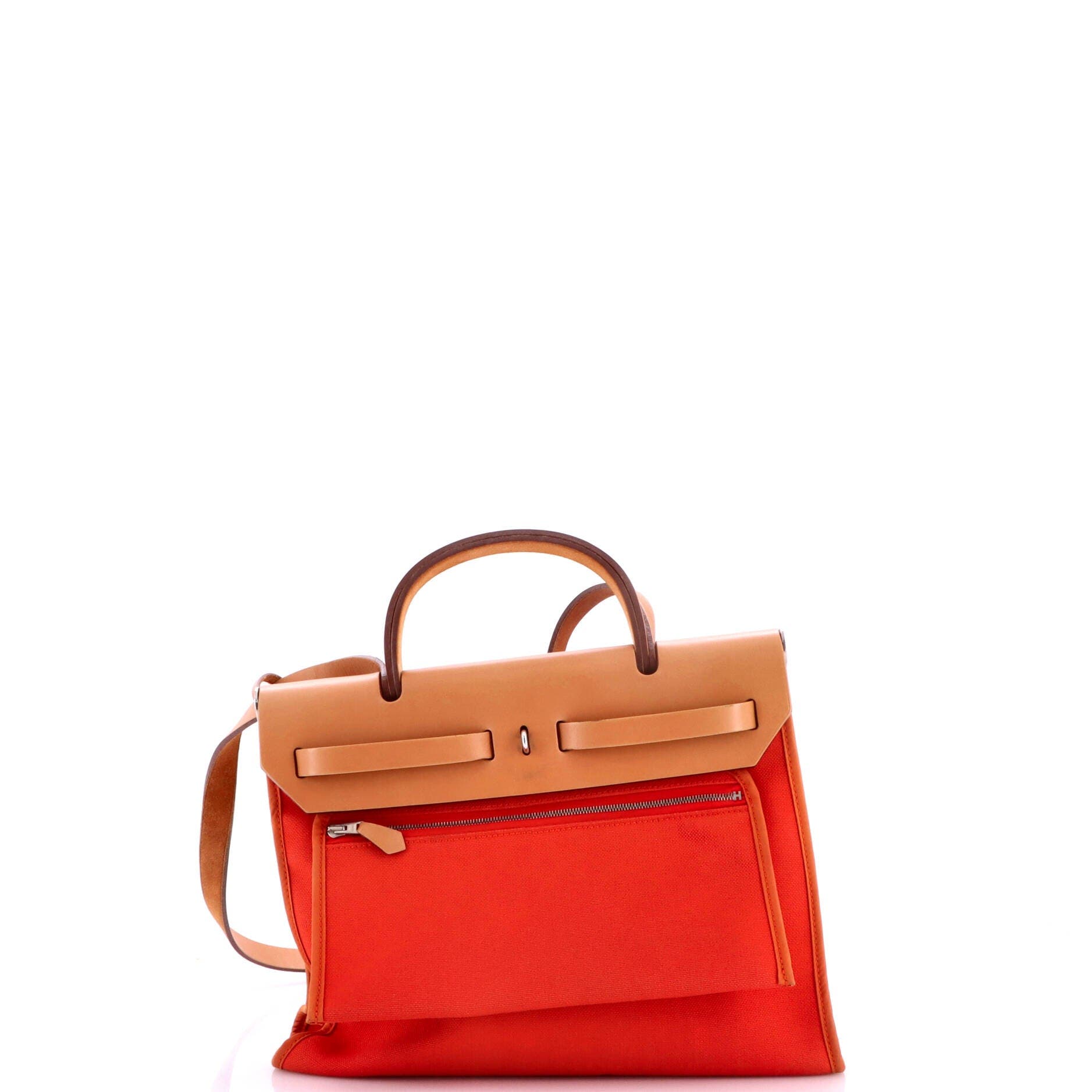Herbag Zip Leather and Toile 31, Alternate, color, Red