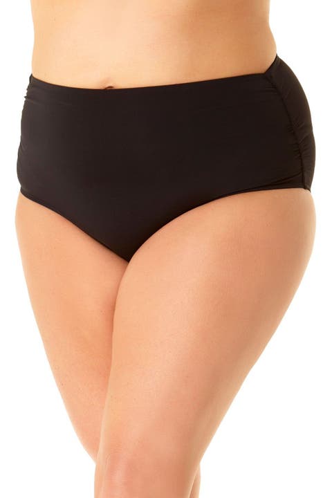 Women's Plus High Waisted Shirred Bottom