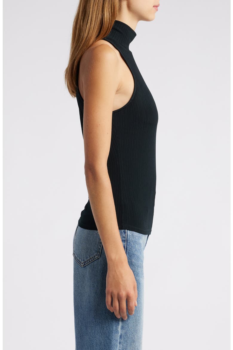 Momo Rib Turtleneck Tank, Alternate, color, BLACK