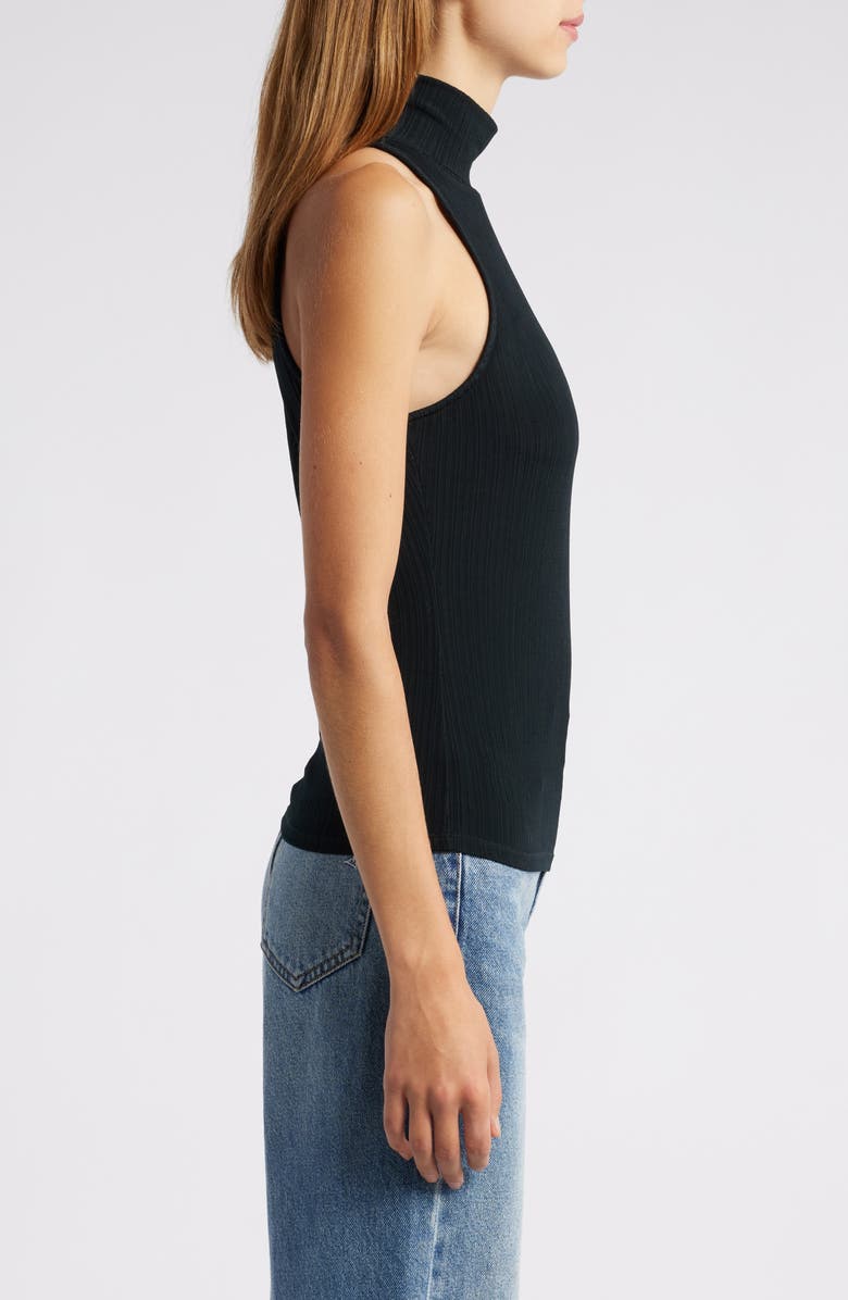PAIGE Momo Rib Turtleneck Tank, Alternate, color, Black