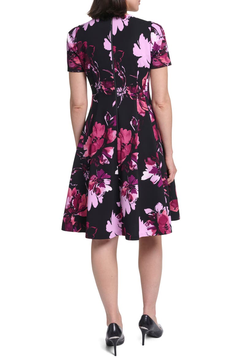 Floral A-Line Dress, Alternate, color, SYRAH MULTI