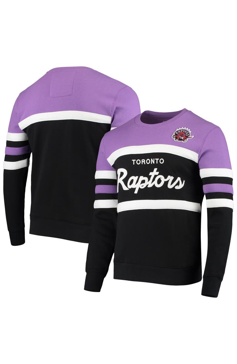 Mitchell & Ness Men's Mitchell & Ness Black Toronto Raptors Script Head Coach Pullover Sweatshirt, Alternate, color,