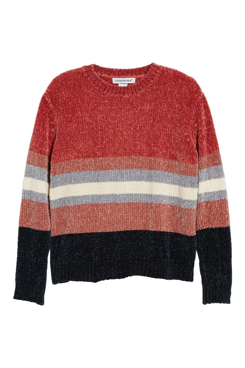 Stripe Chenille Sweater, Alternate, color, PINK