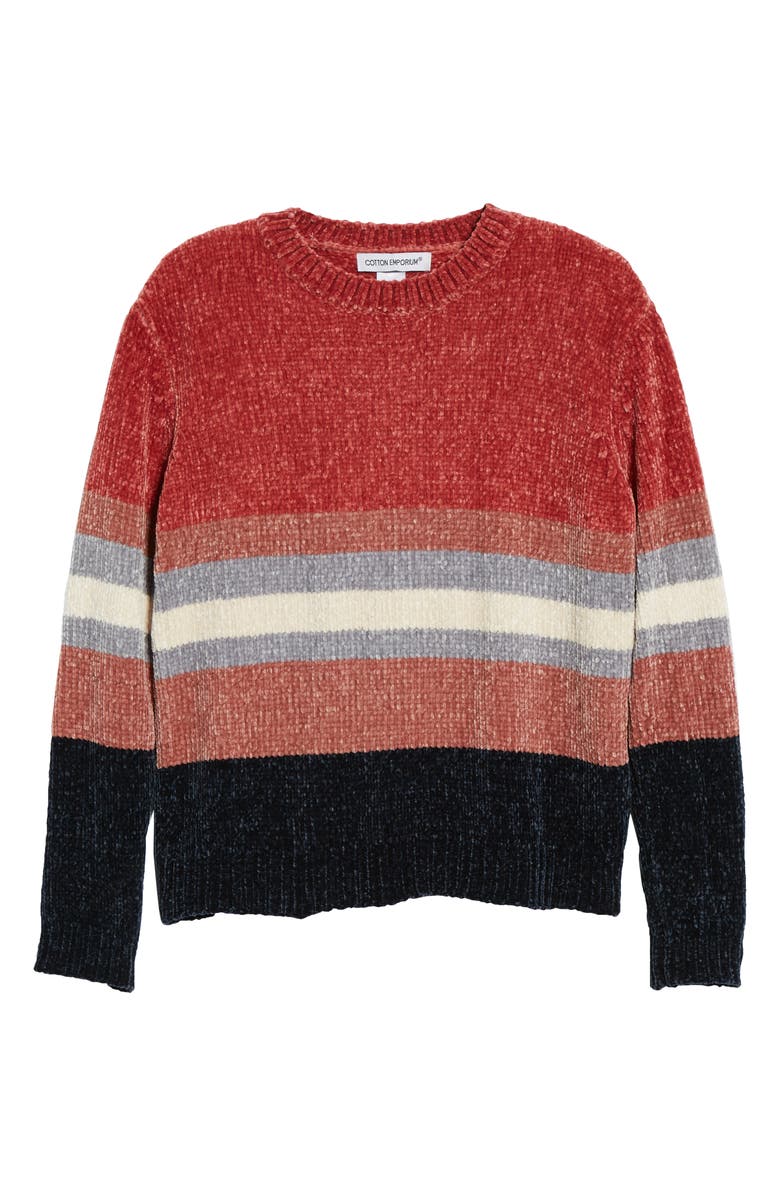 Cotton Emporium Stripe Chenille Sweater, Alternate, color,