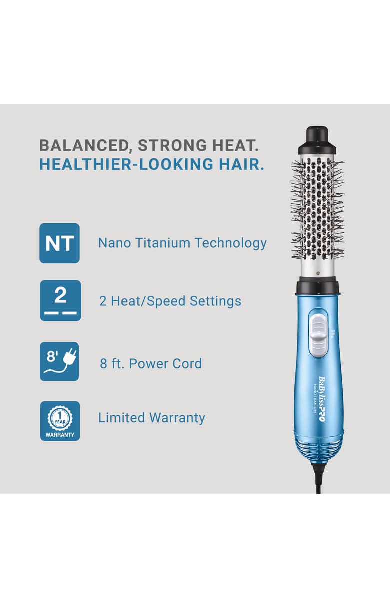 BaBylissPRO Nano Titanium 1¼" Soft Bristle Hot Air Brush, Alternate, color, Blue