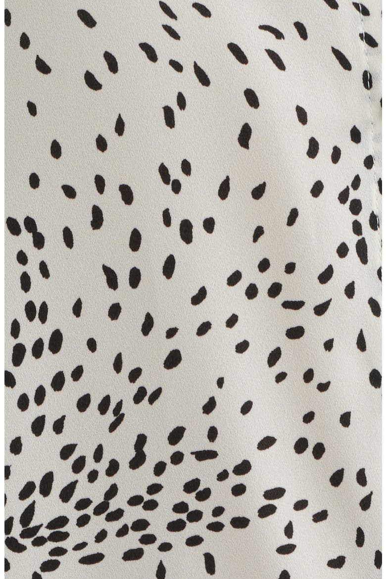 Fleck Print Short Sleeve Button-Up Shirt, Alternate, color, WHITE DOVE/ ANNEBLACK