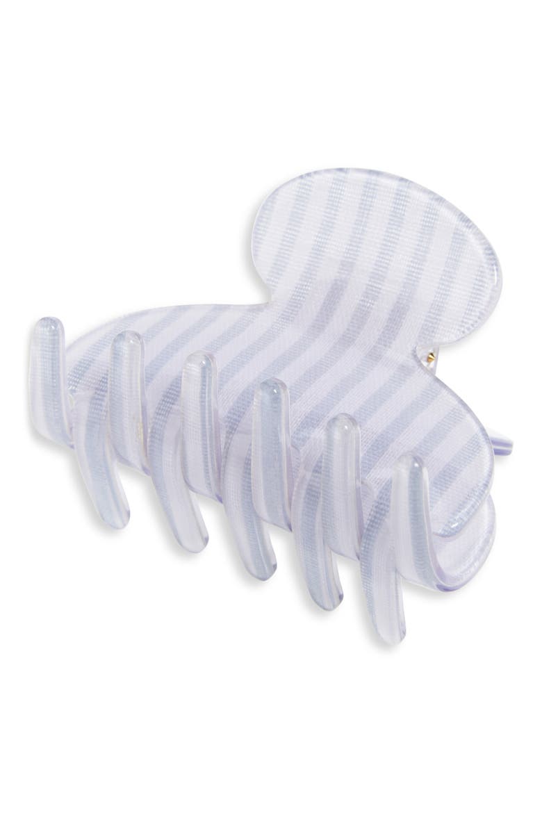 Couture Stripe Small Claw Clip, Main, color, BLUE AND WHITE STRIPE