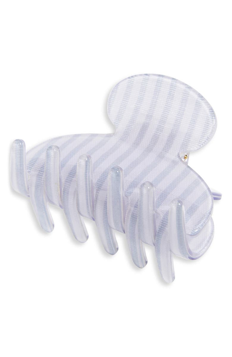 France Luxe Couture Stripe Small Claw Clip, Main, color, Blue And White Stripe