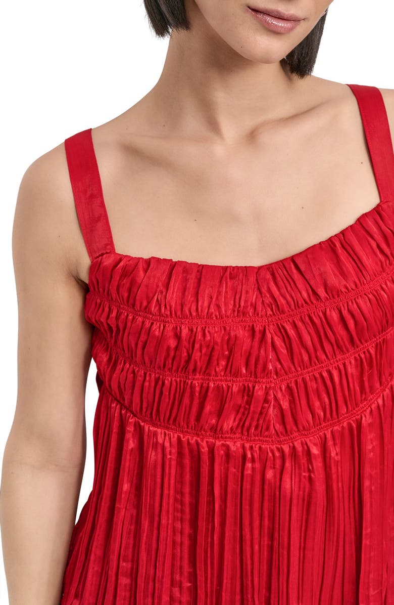 DKNY Crushed Pleats Sleeveless Top, Alternate, color, Summer Cherry