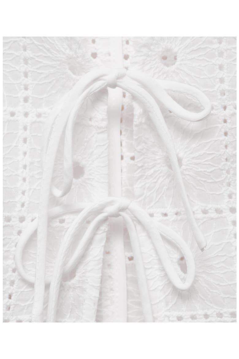 Embroidered Tie Front Vest, Alternate, color, WHITE