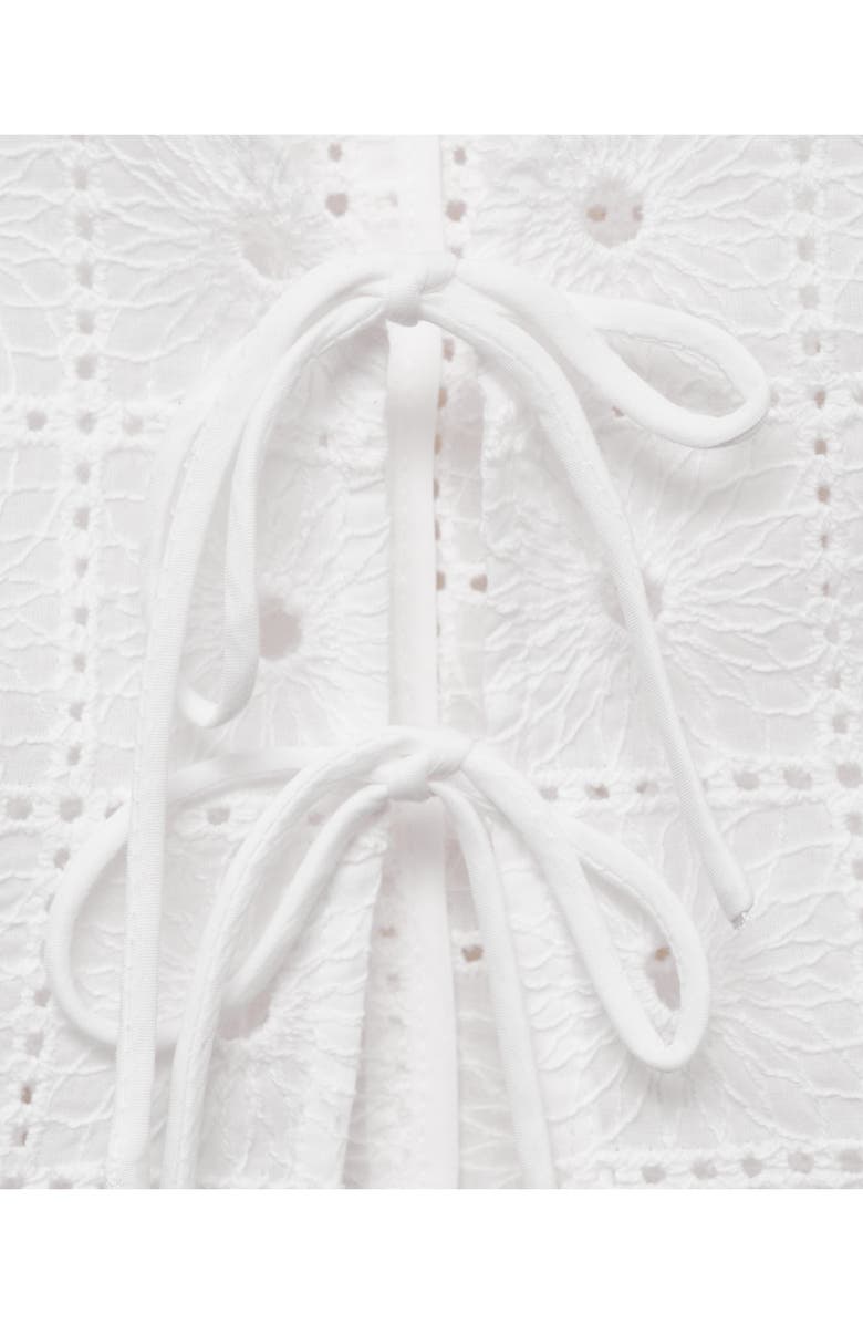 MANGO Embroidered Tie Front Vest, Alternate, color, 