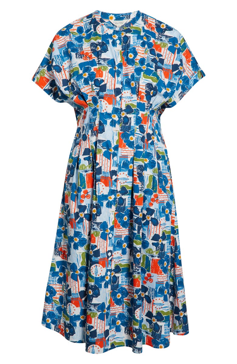 Seasalt Cornwall Lamorna Print Organic Cotton Midi Dress, Alternate, color, Table Sketch Chalk