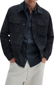 rag & bone Suede Trucker Jacket