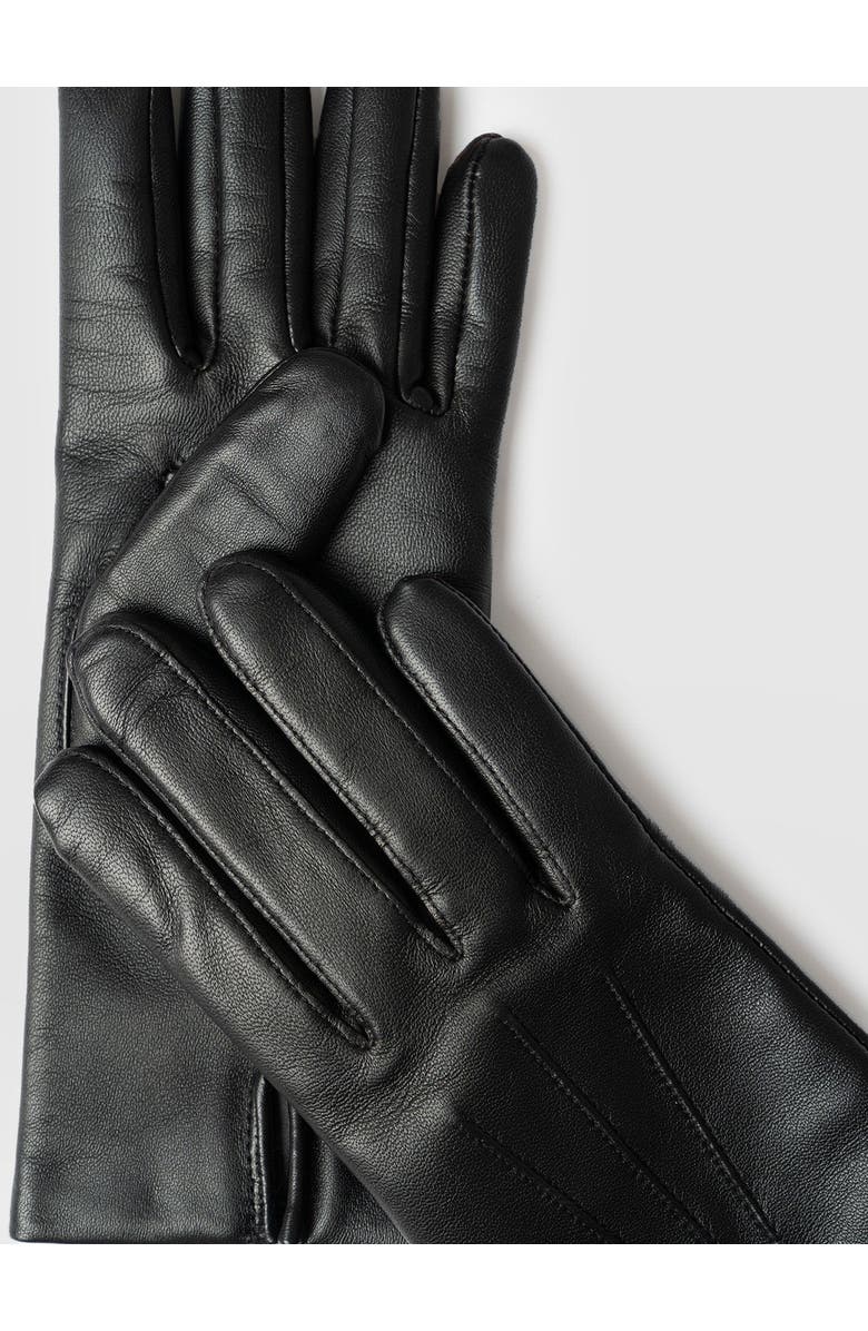Saint + Sofia Luther Leather Gloves, Alternate, color, Black