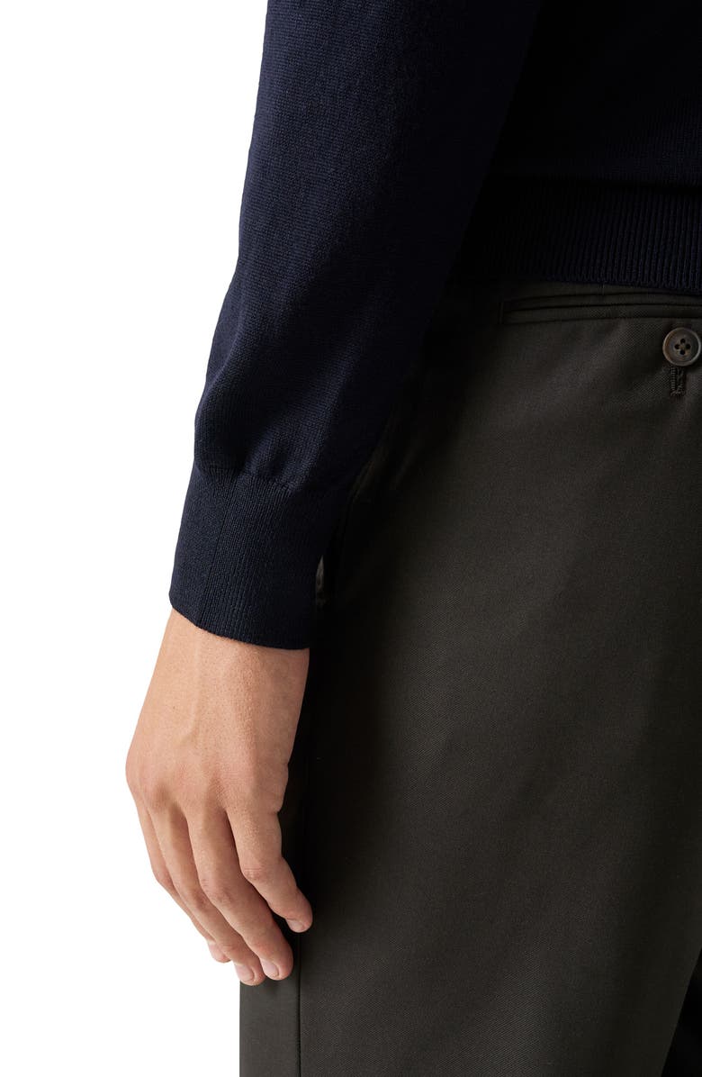 Eton Front Zip Merino Wool Cardigan, Alternate, color, Navy