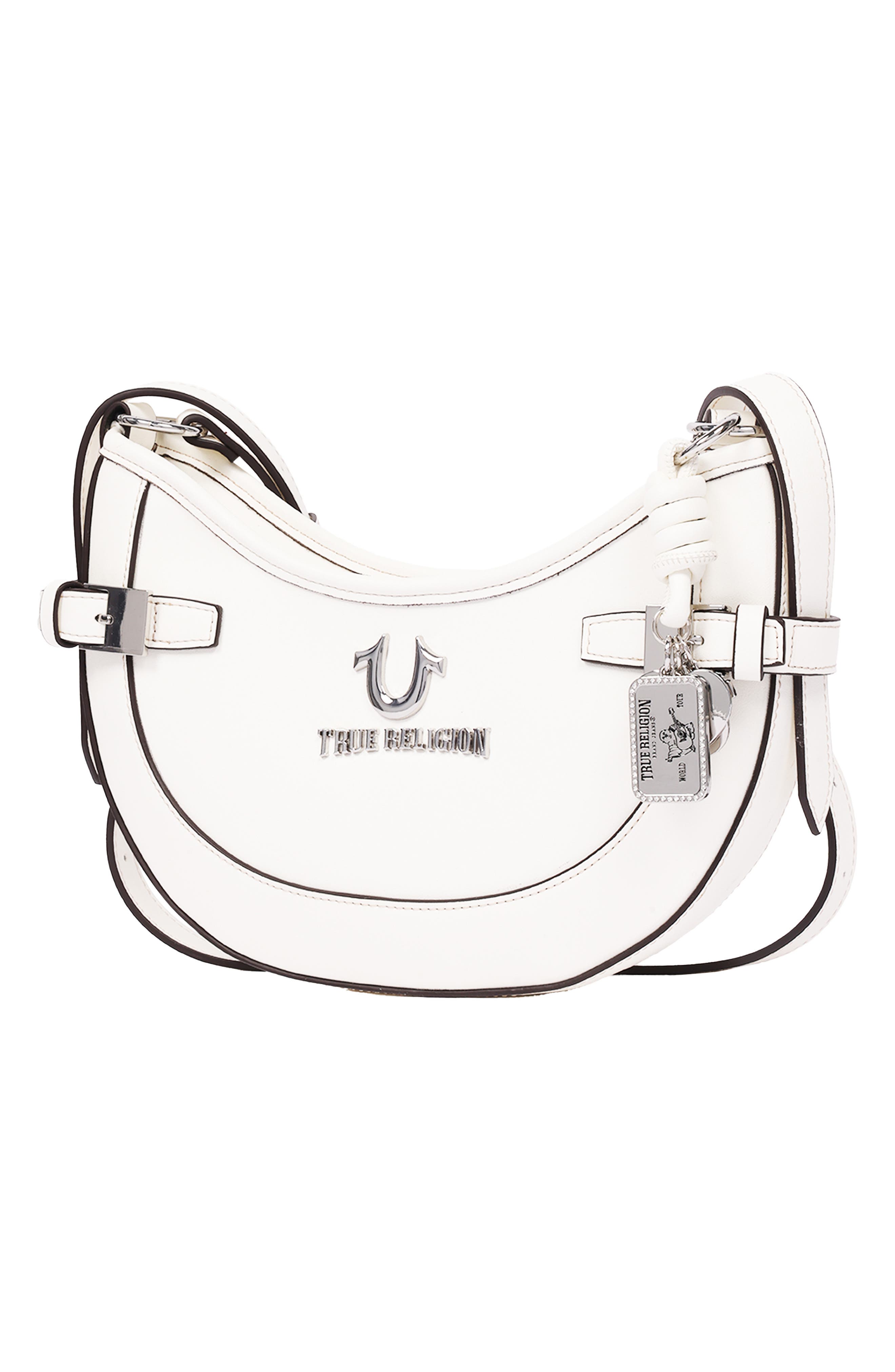 Blake Faux Leather Belted Hobo Bag, Alternate, color, WHITE
