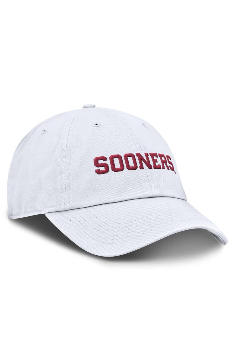 Jordan Brand Men's Jordan Brand White Oklahoma Sooners Core Club Mascot Wordmark Adjustable Hat, Alternate, color, White