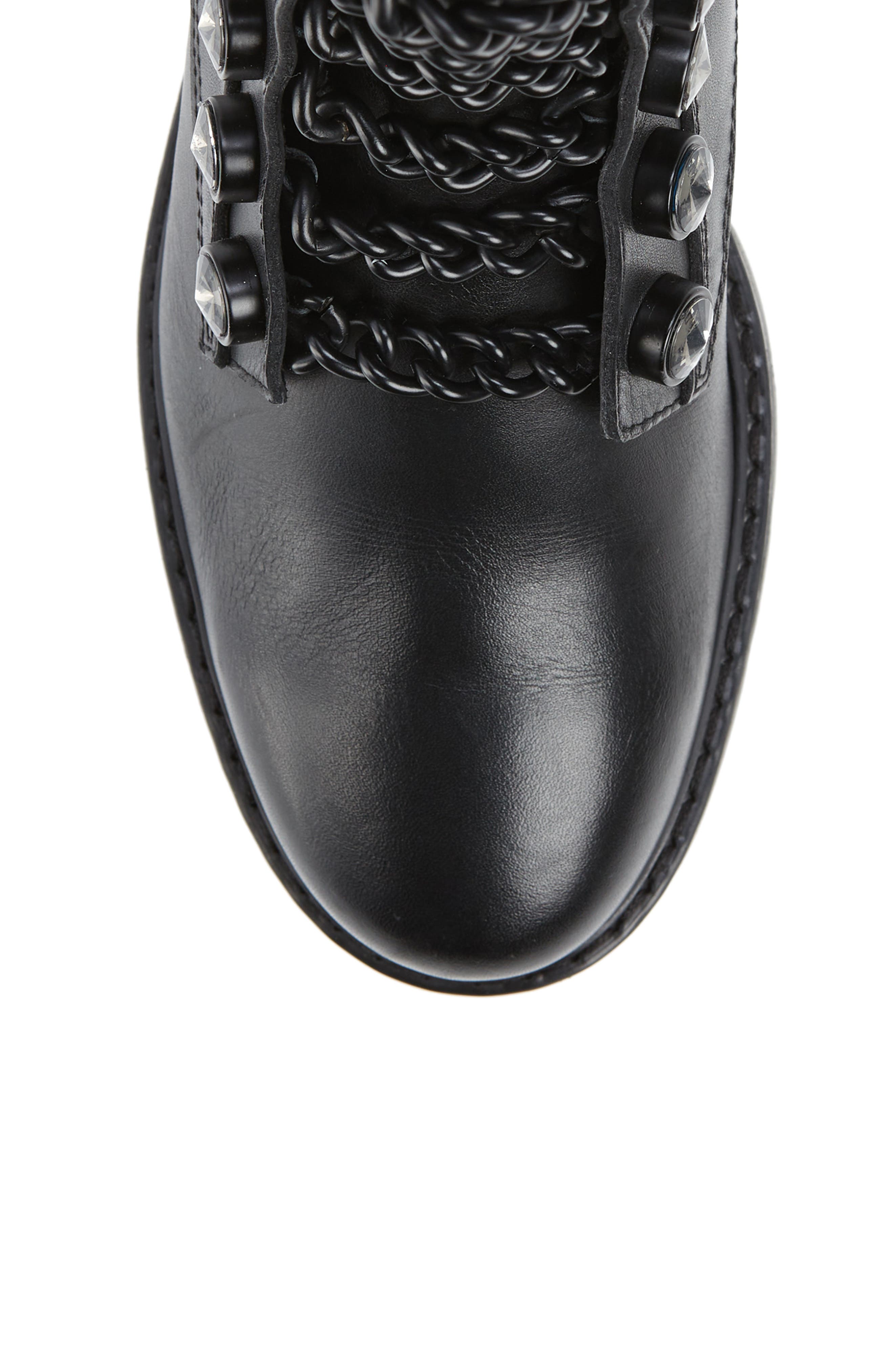 Bax Crystal & Chain Combat Boot, Alternate, color, BLK/OTHER