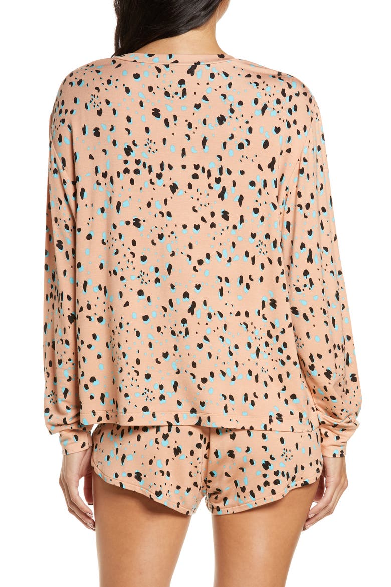 Play It Cool Short Pajamas, Alternate, color, STONE LEOPARD
