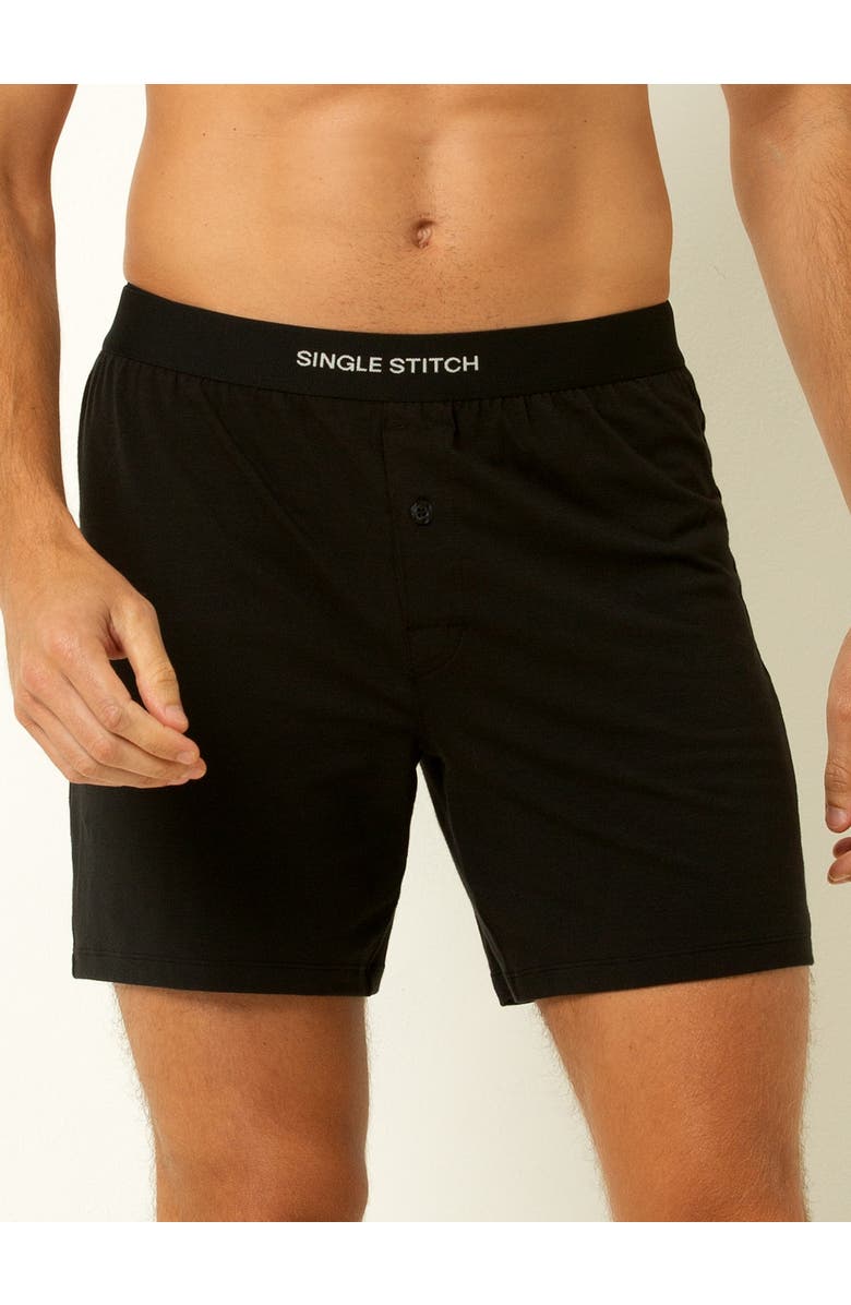 Single Stitch Cotton Modal Boxer 3-Pack, Alternate, color, Black
