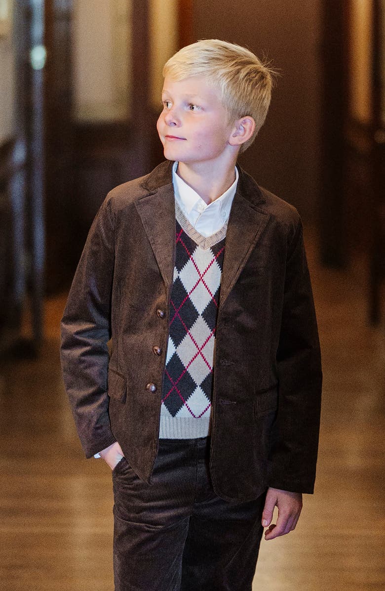 Hope & Henry Kids' Organic Corduroy Blazer, Alternate, color, Chocolate