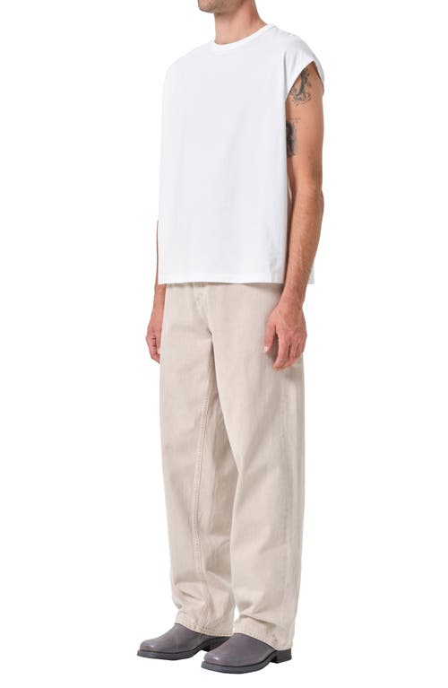 Agolde Mens Leonard Crewneck Cotton-t-shirt White Xl In White