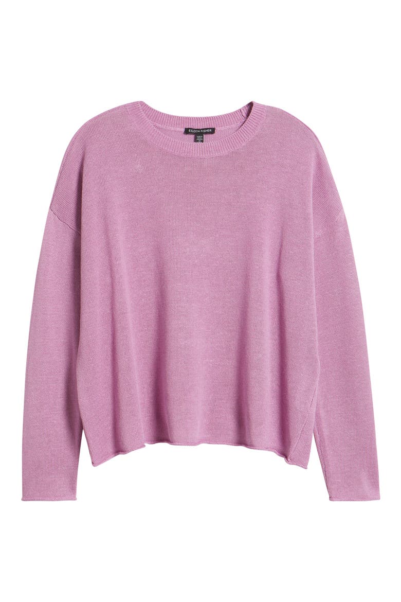 Crewneck Organic Linen & Organic Cotton Sweater, Alternate, color, FRLIL