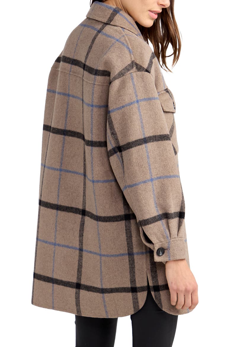 Back Together Belted Wool Blend Shacket, Alternate, color, OAT PLAID
