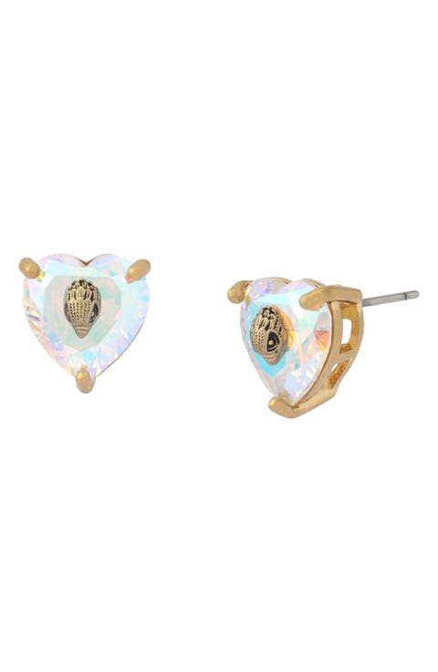 Crystal Heart Stud Earrings
