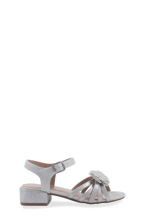 Sam Edelman Kids' Calla Floral Ankle Strap Sandal In Silver