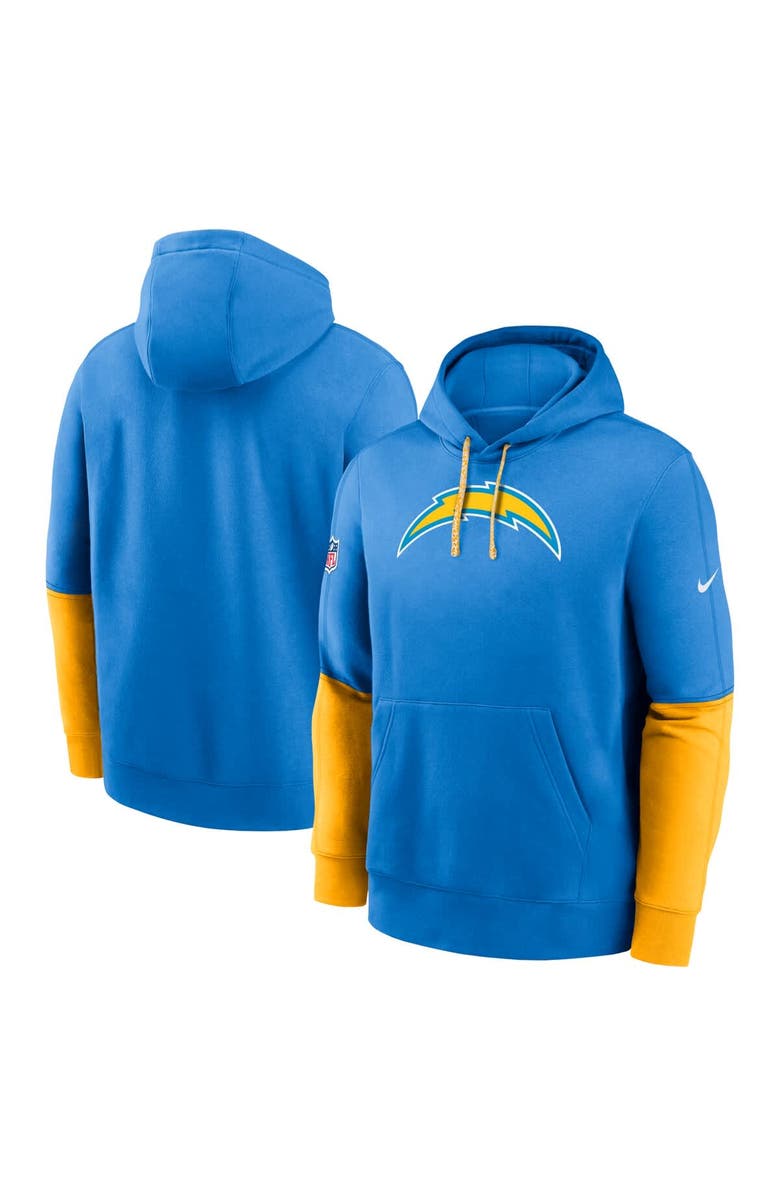 Nike Men's Nike Powder Blue Los Angeles Chargers 2024 Sideline Club Pullover Hoodie, Main, color, Powder Blue