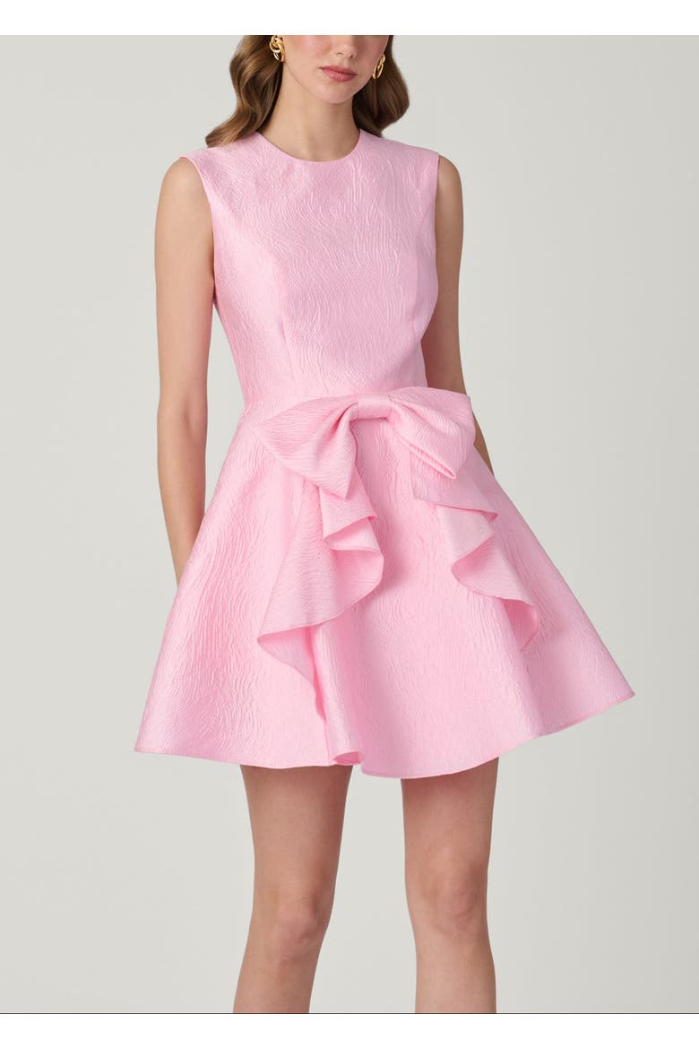 Midnight Gabby Jacquard Dress, Main, color, Peony