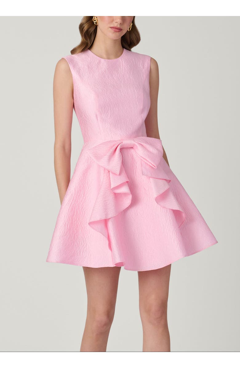 Shoshanna Midnight Gabby Jacquard Dress, Main, color, Peony