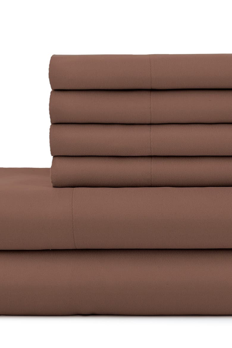 Southshore Essentials Double Brushed 100 GSM Sheet Set, Alternate, color, BROWN