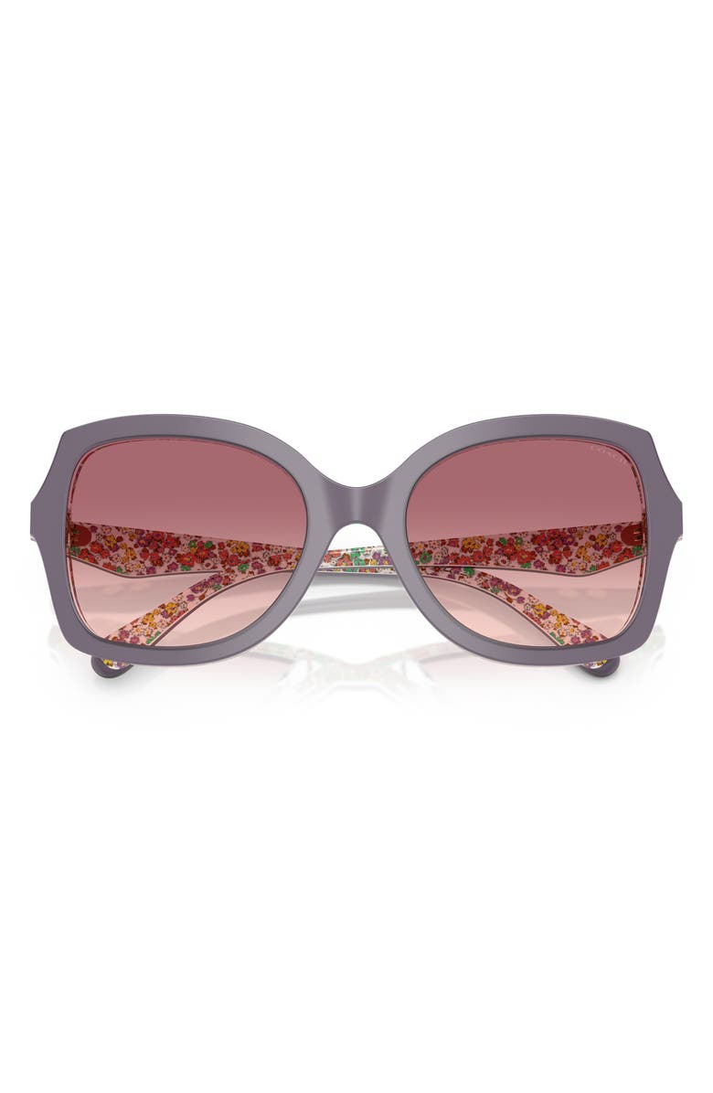 COACH 56mm Gradient Butterfly Sunglasses, Alternate, color, Violet / Floral / Purple Pink