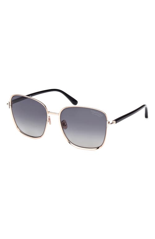 Tom Ford Fern 57mm Polarized Square Sunglasses