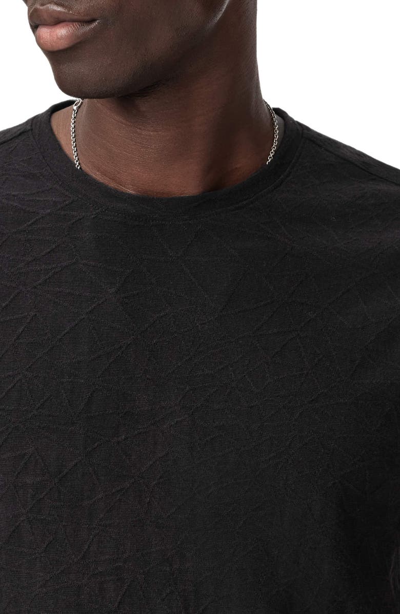John Varvatos Rubin Jacquard Crewneck T-Shirt, Alternate, color, Black