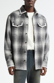 Golden Goose Journey Plaid Virgin Wool & Silk Blend Overshirt