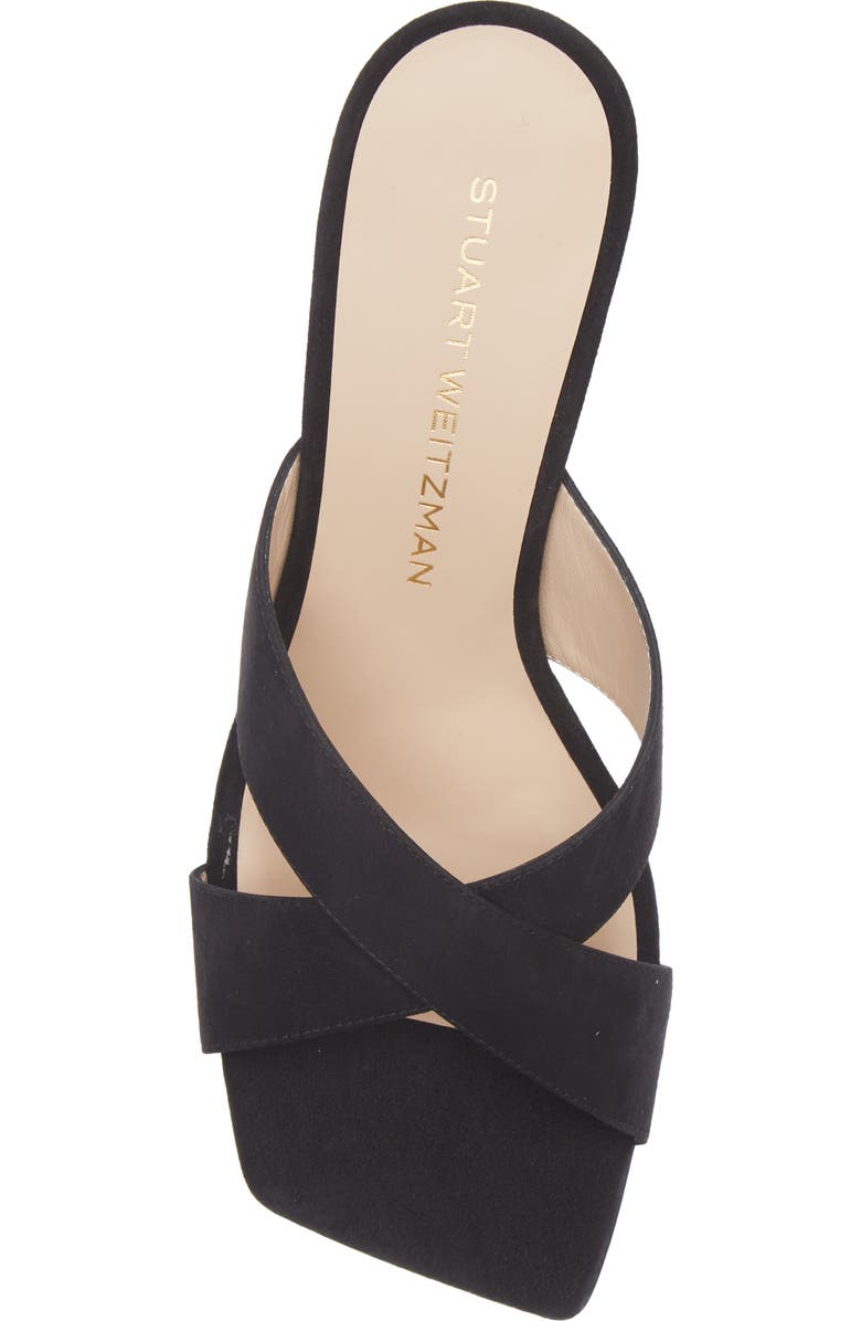 Stuart Weitzman Dayna Slide 75 Sandal, Alternate, color, Black Suede