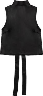 DELUC Corey Sleeveless Satin Tie Neck Top