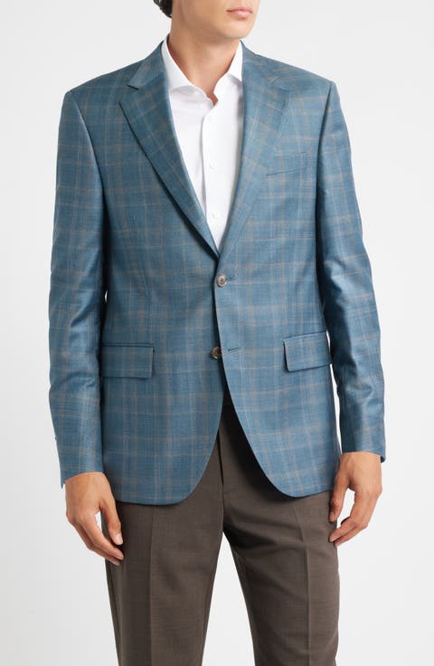 Flynn Classic Fit Green Plaid Wool Sport Coat (Regular & Big)