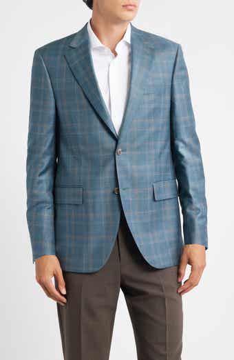 Peter Millar Flynn Classic Fit Green Plaid Wool Sport Coat
