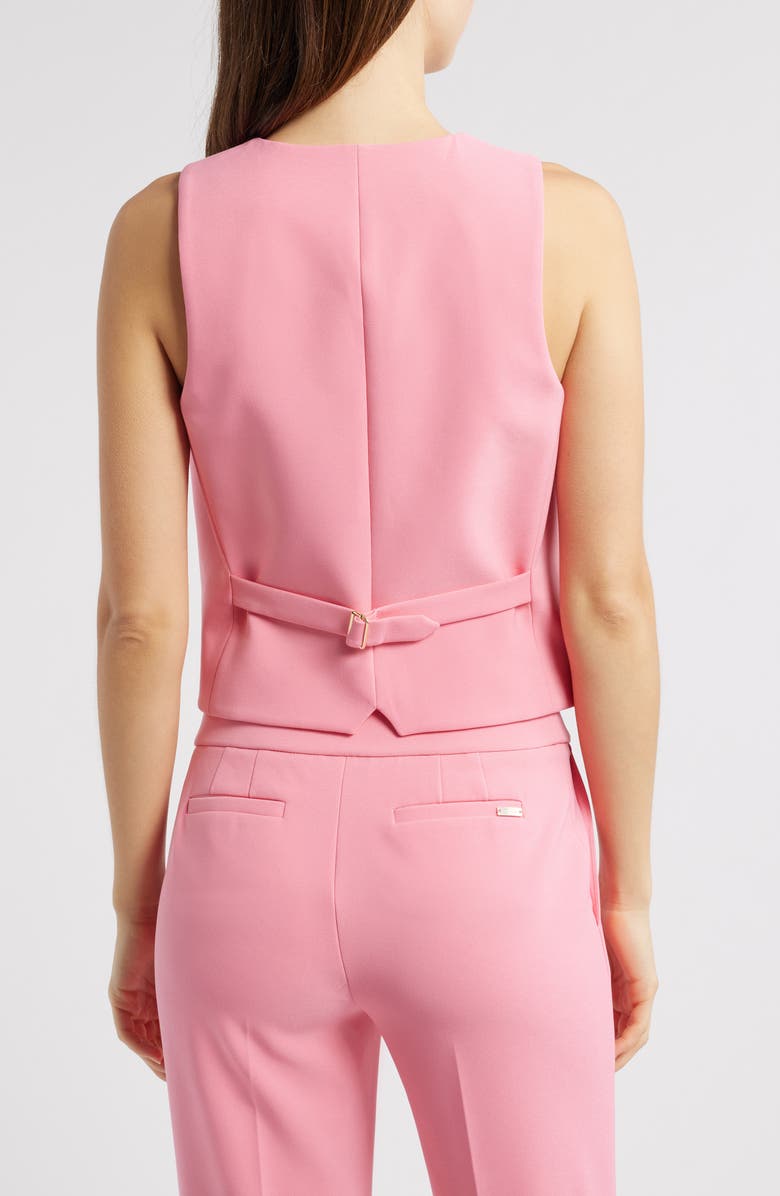 Anne Klein Heavyweight Stretch Crepe Button-Up Vest, Alternate, color,