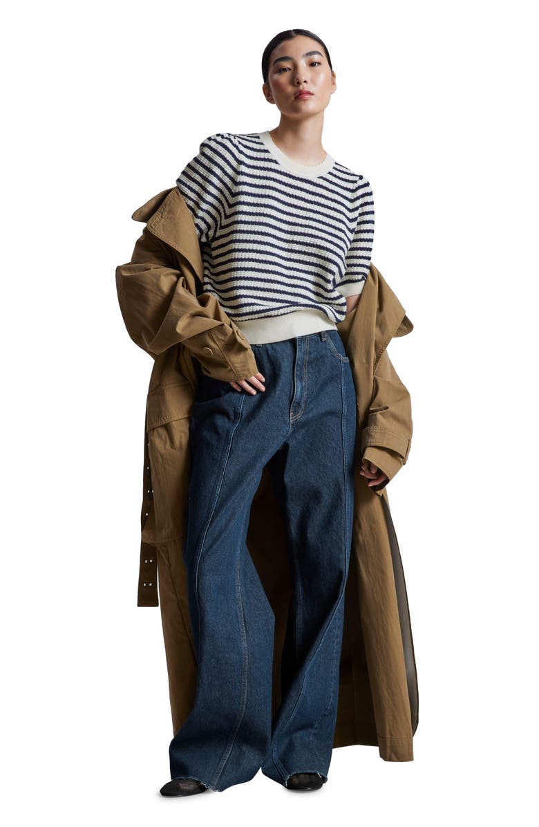 & Other Stories Stripe Puff Sleeve Sweater, Main, color,