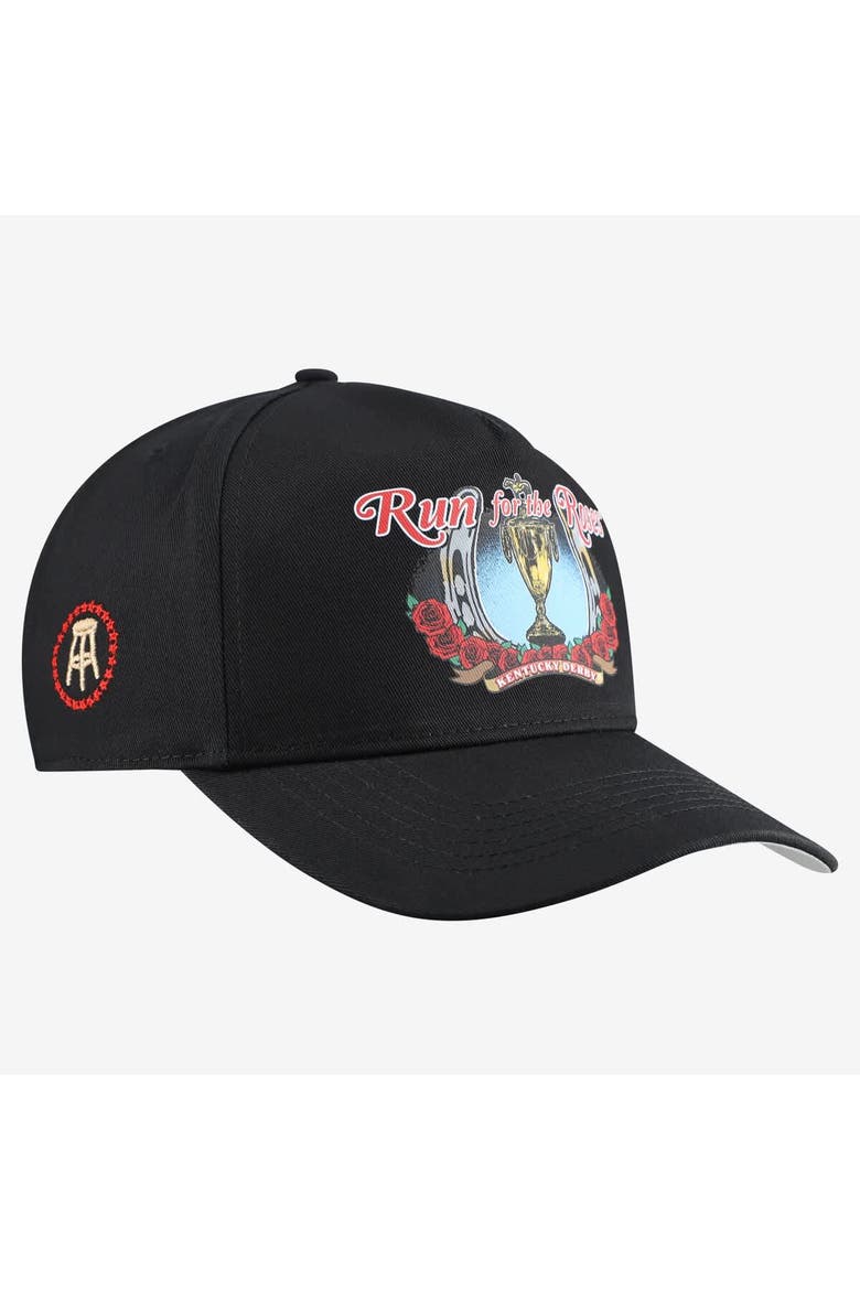 Unisex Barstool Golf x '47 Black Kentucky Derby Run For The Roses Trophy Hitch Adjustable Hat, Main, color, Black