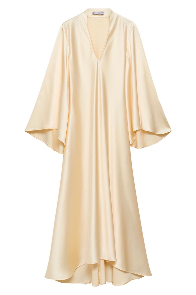 Long Sleeve Satin Maxi Dress, Alternate, color, GOLD