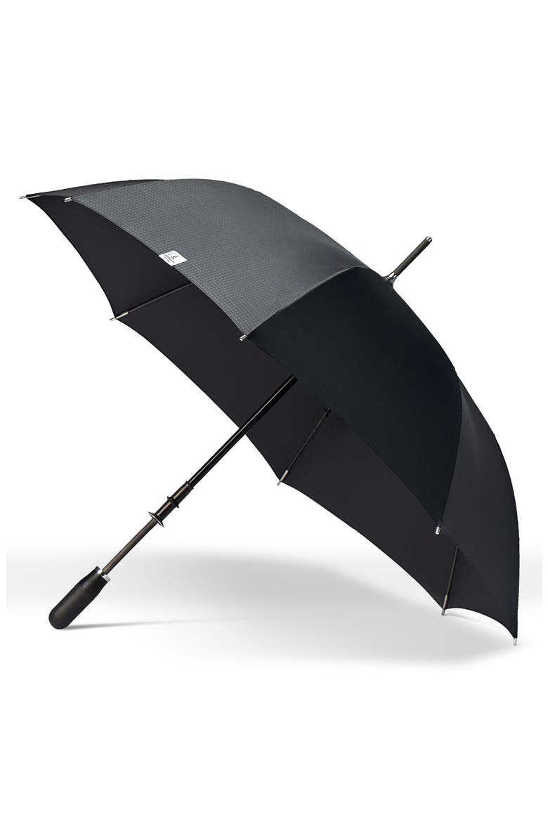 Stratus Auto Open Stick Umbrella, Main, color, BLACK