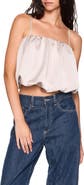 Susana Monaco Bubble Crop Satin Camisole