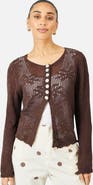 Yumi Flower Crochet Button Up Cardigan
