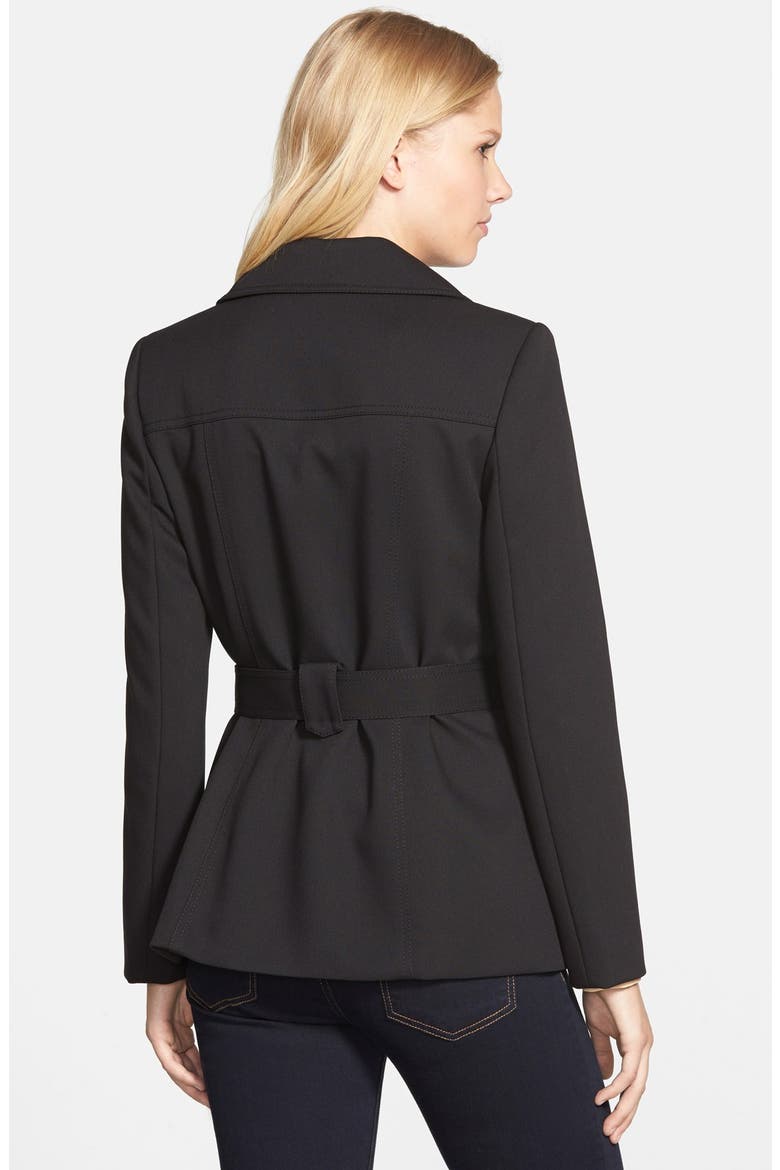 Belted Zip Front Jacket, Alternate, color, RICH BLACK